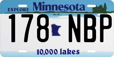 MN license plate 178NBP