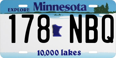MN license plate 178NBQ