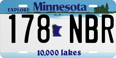 MN license plate 178NBR