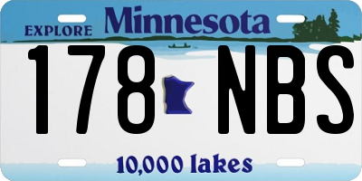 MN license plate 178NBS