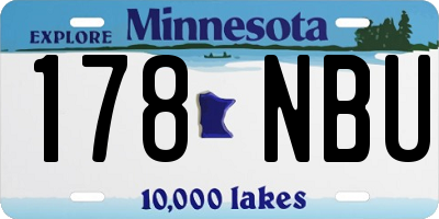 MN license plate 178NBU