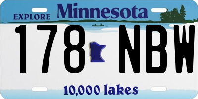 MN license plate 178NBW