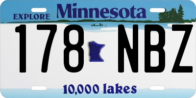 MN license plate 178NBZ