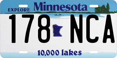 MN license plate 178NCA
