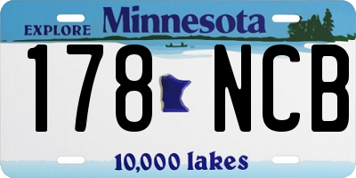 MN license plate 178NCB