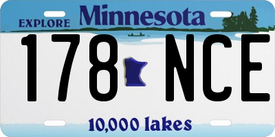 MN license plate 178NCE