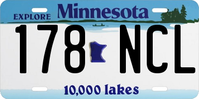 MN license plate 178NCL