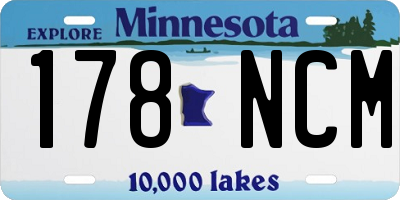 MN license plate 178NCM