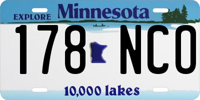 MN license plate 178NCO