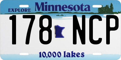 MN license plate 178NCP
