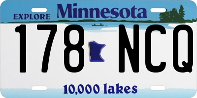 MN license plate 178NCQ