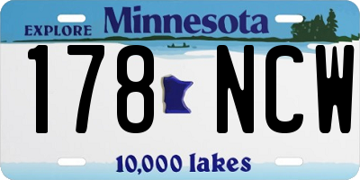 MN license plate 178NCW