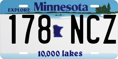 MN license plate 178NCZ