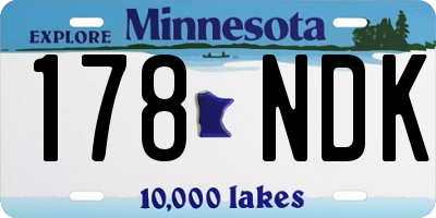 MN license plate 178NDK