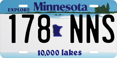 MN license plate 178NNS