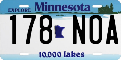 MN license plate 178NOA