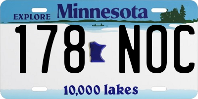 MN license plate 178NOC