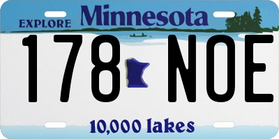 MN license plate 178NOE