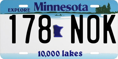 MN license plate 178NOK