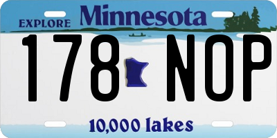 MN license plate 178NOP