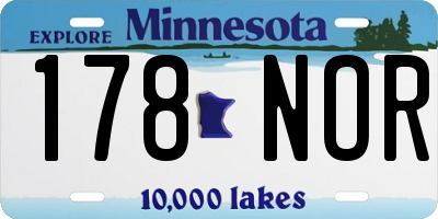 MN license plate 178NOR