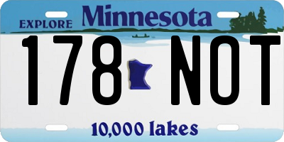MN license plate 178NOT
