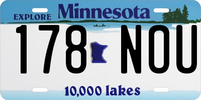 MN license plate 178NOU