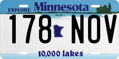 MN license plate 178NOV