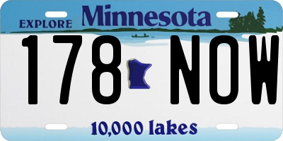 MN license plate 178NOW