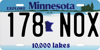 MN license plate 178NOX
