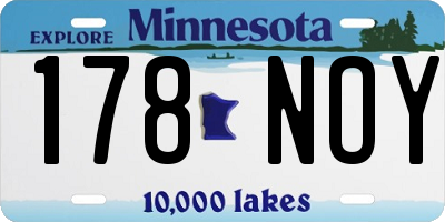 MN license plate 178NOY