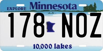 MN license plate 178NOZ