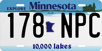 MN license plate 178NPC