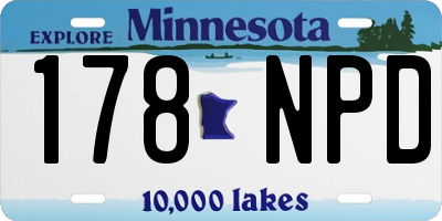 MN license plate 178NPD