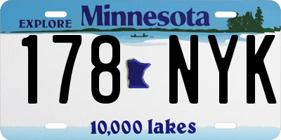 MN license plate 178NYK