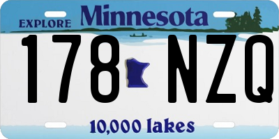 MN license plate 178NZQ