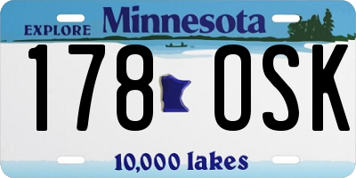 MN license plate 178OSK