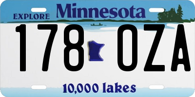 MN license plate 178OZA