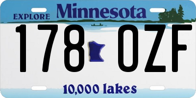 MN license plate 178OZF