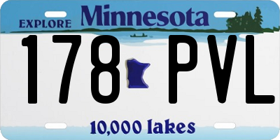 MN license plate 178PVL