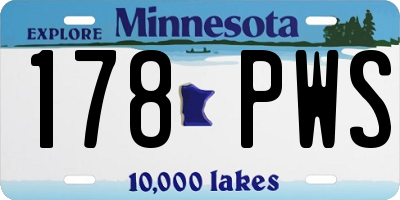 MN license plate 178PWS