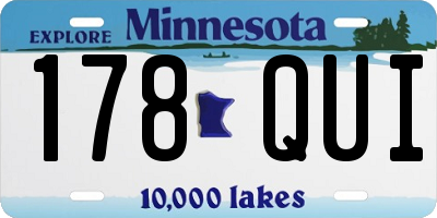 MN license plate 178QUI