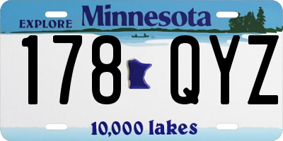 MN license plate 178QYZ