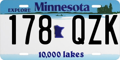 MN license plate 178QZK