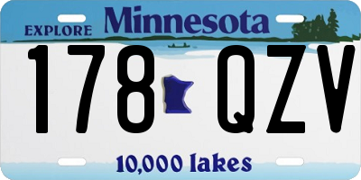 MN license plate 178QZV