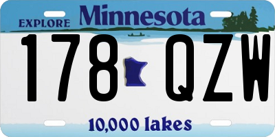 MN license plate 178QZW