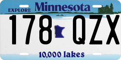 MN license plate 178QZX