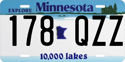 MN license plate 178QZZ