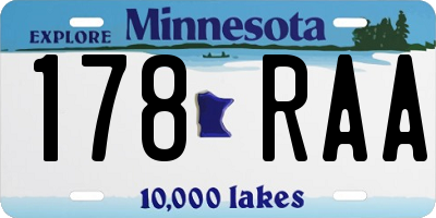 MN license plate 178RAA