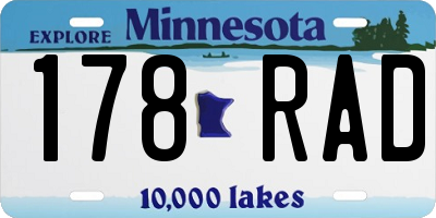 MN license plate 178RAD
